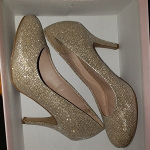 Gold Glitter Heels
